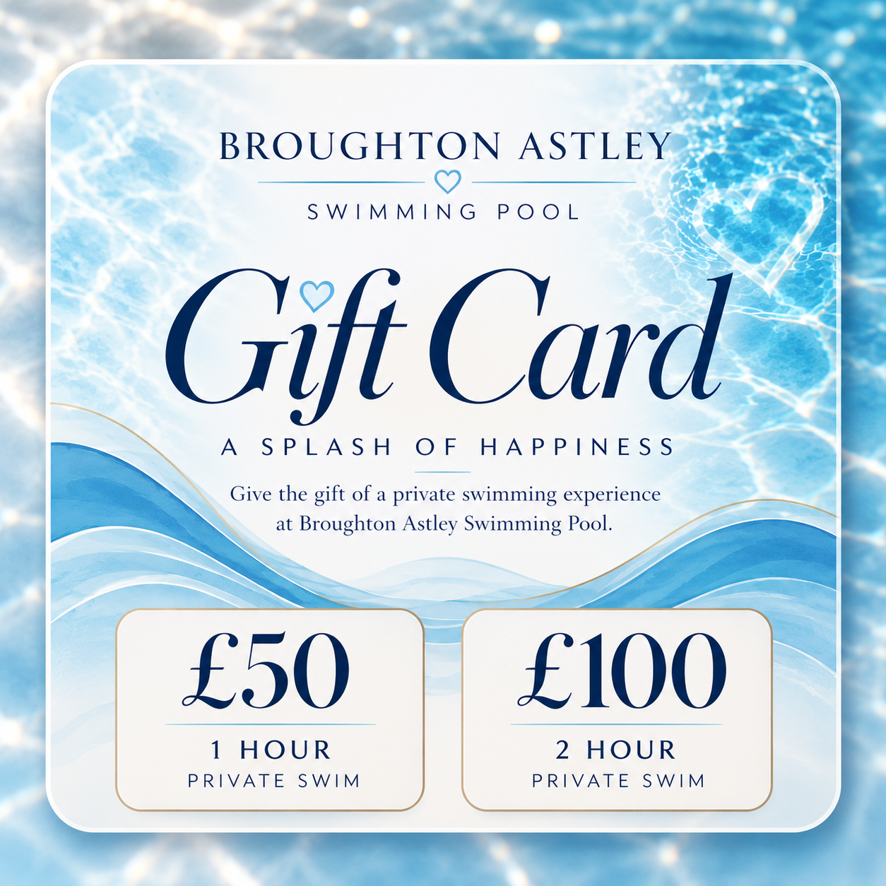 Broughton Astley Swimming Pool Gift Card